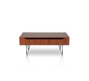 Mesa de Centro con Almacenamiento Rectangular Café