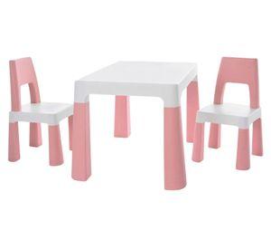 Mesa infantil con 2 sillas rosado
