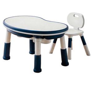 Mesa escritorio azul + silla