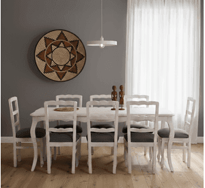 Comedor Normando 100x200 - 8 sillas Gris
