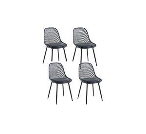 Pack de 4 Sillas Europa Acolchadas - Negras