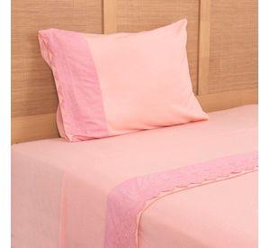 Sabana Polar Lisa Broderie 1.5 P Rosado