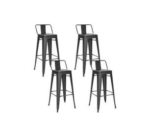 Pack de 4 Taburetes Tolix de acero - Negro