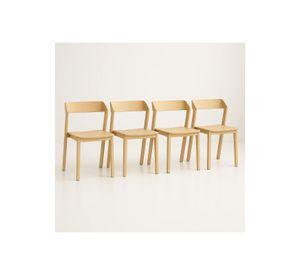 Pack de 4 Sillas de Comedor Madera Rover Viena Natural