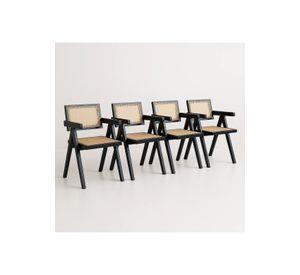 Pack de 4 sillas Chandigarh de madera - Negras
