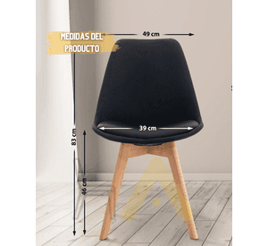 SILLA PARA COMEDOR TULIP ASIENTO ACOLCHADO TAPIZADO EN LINO