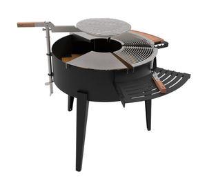 Parrilla a carbón Jauke Premium acero inoxidable gris
