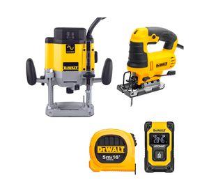 Pack rebajadora DW625E 2000W + caladora DWE300 650W + 2 accesorios