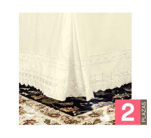 Faldón Broderie crudo 2 plazas