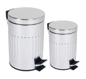 Basurero pedal 3 lt + Basurero pedal 12 lt Decoline plata