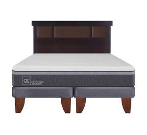 Cama europea 2 plazas Ortopedic advance base dividida + respaldo New Dublin chocolate Cic