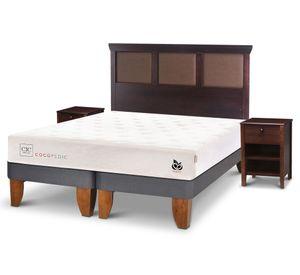 Cama europea 2 plazas Cocopedic + Set Torino chocolate Cic.