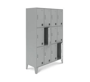 Locker Office L4A3 gris 1 cuerpo 12 puertas