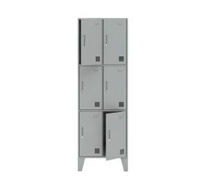 Locker Office L2A3 gris 1 cuerpo 6 puertas