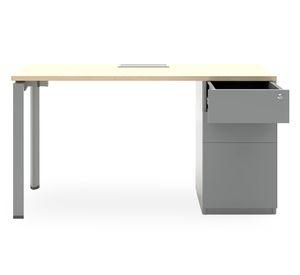 Escritorio pasacables 2 cajones Neo natura/gris