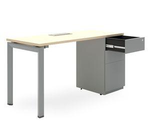 Escritorio pasacables 2 cajones Neo natura/gris