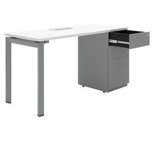 Escritorio pasacables 2 cajones Neo blanco/gris
