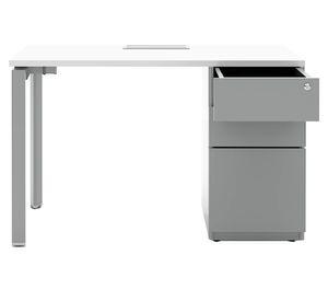 Escritorio pasacables 2 cajones Neo blanco/gris