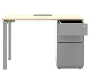 Escritorio pasacables 2 cajones Neo natura/gris