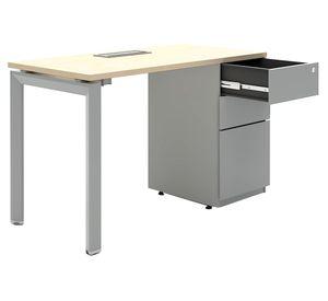 Escritorio pasacables 2 cajones Neo natura/gris