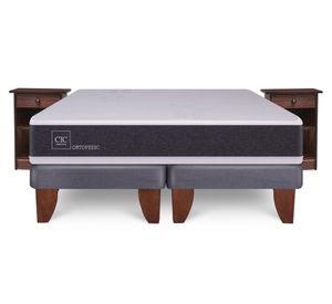 Cama europea 2 plazas Ortopedic + velador Dublín Cic