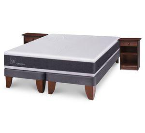 Cama europea 2 plazas Ortopedic + velador Dublín Cic