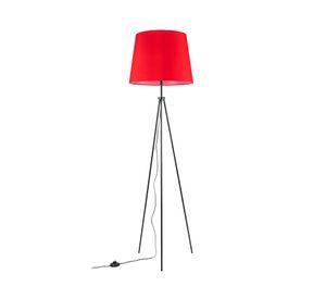 Lámpara pie 1L E27 Mini trípode negro/rojo Diseño 3.