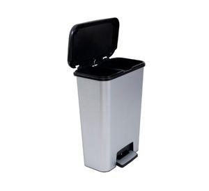 Basurero Compatta dúo style plata 50 lt