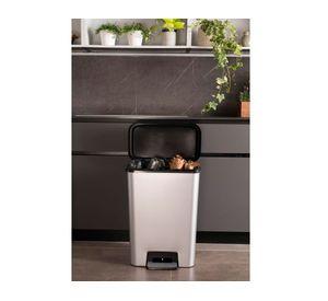 Basurero Compatta dúo style plata 50 lt