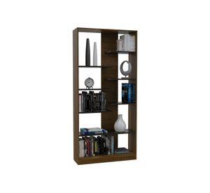 Set TV 55" biblioteca + mesa caramelo wengue