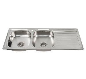 Lavaplatos doble empotrado derecha 120 cm plateado Briggs