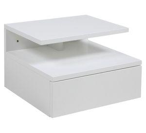 Velador 1 cajón Ashlan blanco