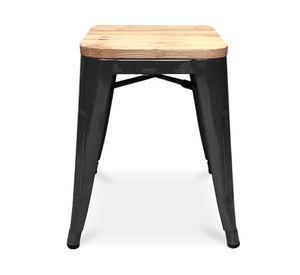 Piso Tolix asiento madera negro Form Design