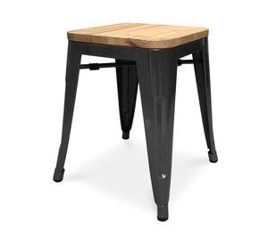 Piso Tolix asiento madera negro Form Design