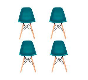 Pack 4 sillas comedor Eames DSW petróleo Form Design