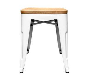 Piso Tolix asiento madera blanco Form Design