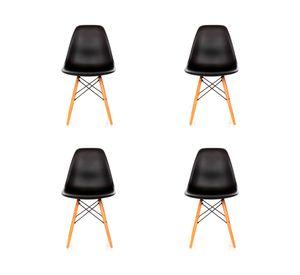Pack 4 sillas comedor Eames DSW negro Form Design