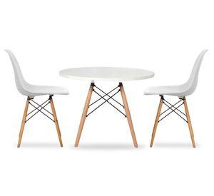 Mesa + 2 Sillas DSW blanco Form Design