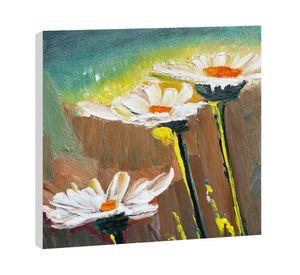 Óleo Flores blancas 70x70 cm