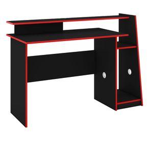 Escritorio gamer 2 espacios Kratos negro/rojo