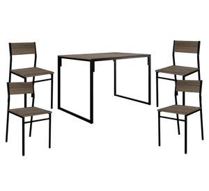 Set mesa + 4 sillas Design legno/negro mate