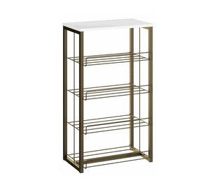 Estante 4 niveles Home Design blanco/oro envejecido