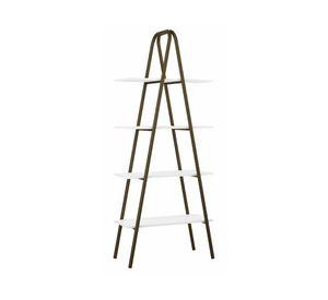 Estante 4 niveles Connect blanco/oro envejecido