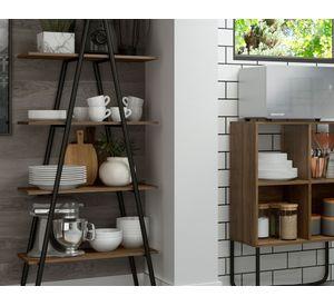 Estante 4 niveles Connect  legno/negro mate
