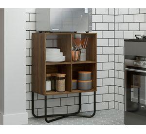 Estante 2 niveles Connect  legno/negro mate