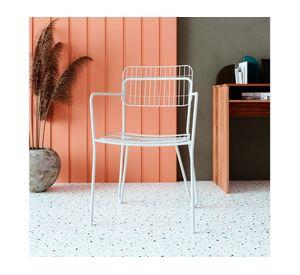 Silla comedor acero Milano blanco