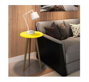 Mesa de apoyo lateral Brilha amarillo 63x44x44 cm