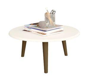 Mesa de centro redonda Brilha 35x59x59 cm blanco invierno