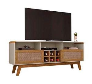 Rack TV 65'' Larimar blanco invierno/canela ratán