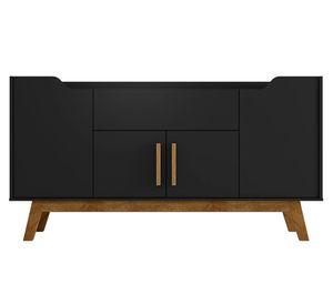 Buffet 1 cajón Future negro/canela